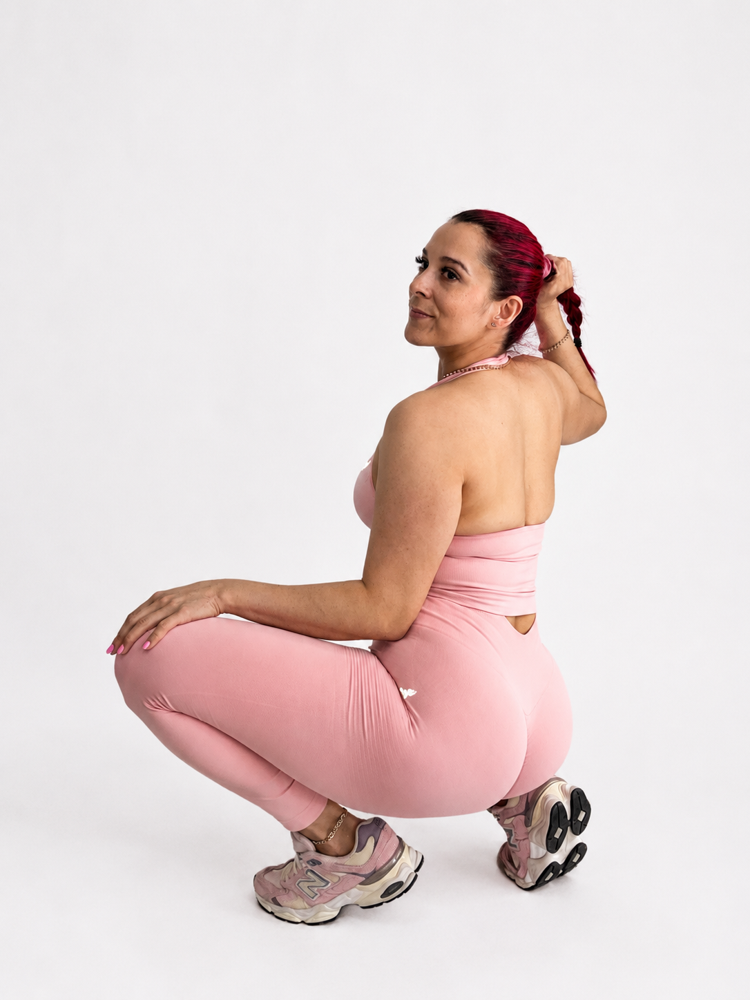 Blusa estilo top con compresión y leggings